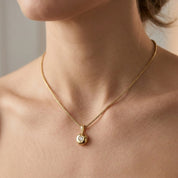 Collana con ciondolo - 18 carati Oro giallo - 0.12ct. tw. Diamante (Naturale)