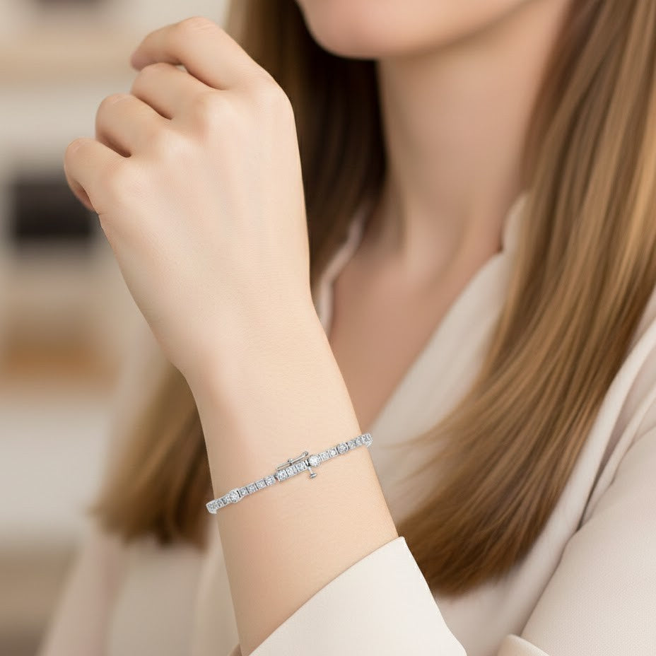 Bracciale - 18 carati Oro bianco - 1.21ct. tw. Diamante (Naturale)