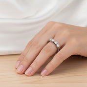 Anello - 18 carati Oro bianco Diamante (Naturale)