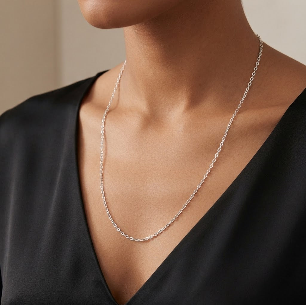 Collana - 18 carati Oro bianco - Made in Italy - Handmade