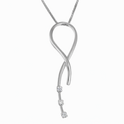 Collana con ciondolo - 18 carati Oro bianco Diamante (Naturale)