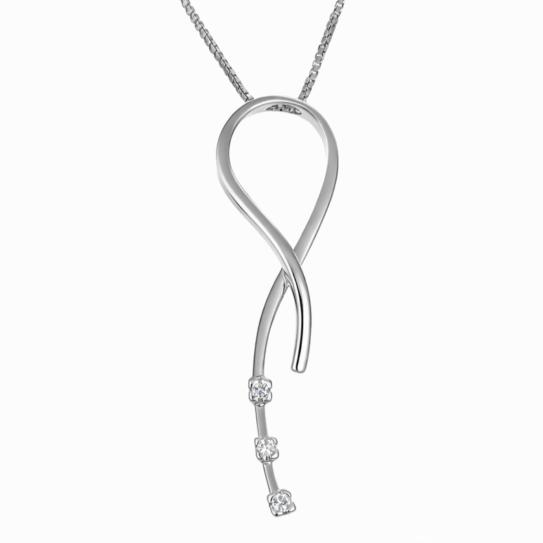 Collana con ciondolo - 18 carati Oro bianco Diamante (Naturale)