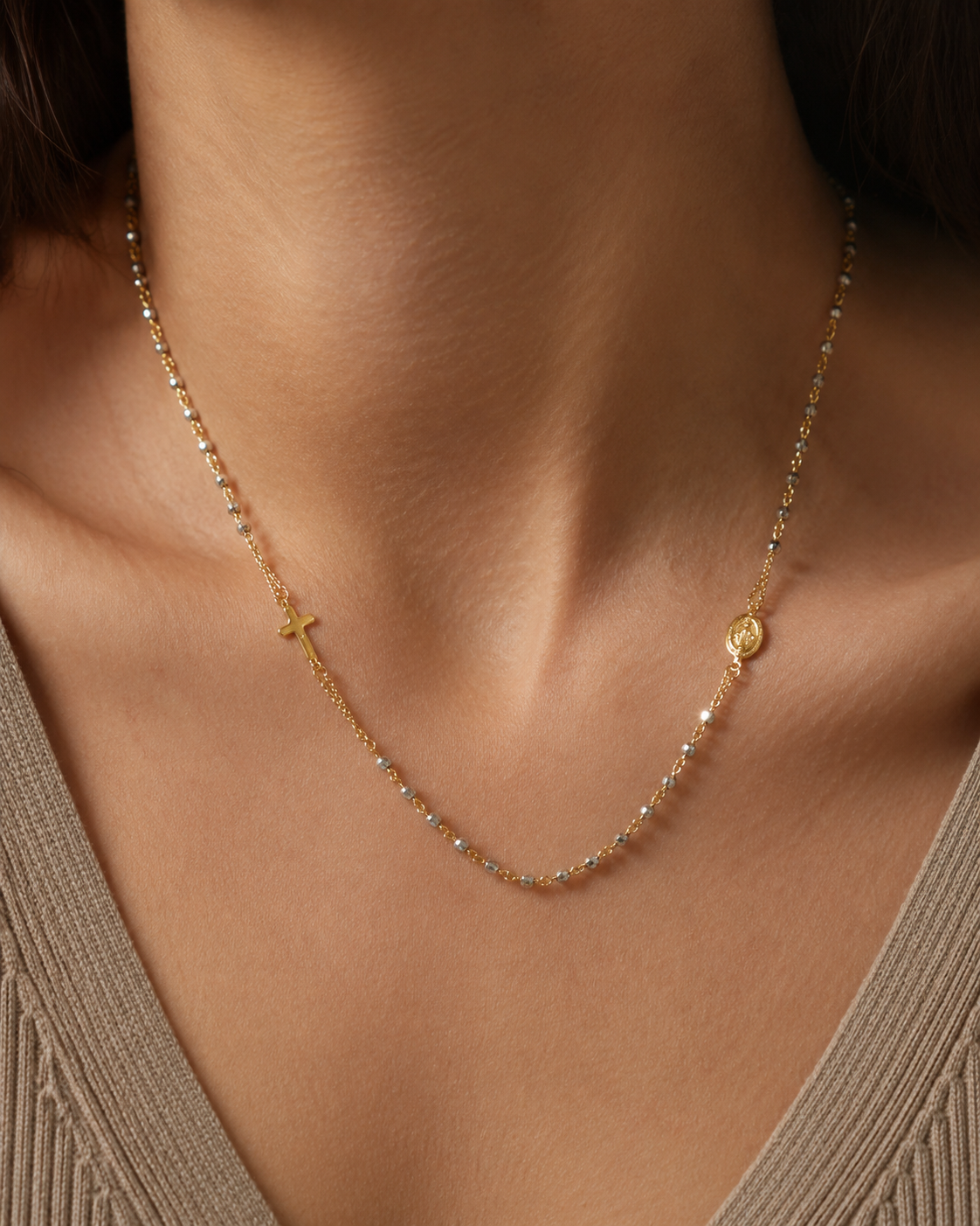 Collana - 18 carati Oro giallo, Oro bianco - Made in Italy - Handmade