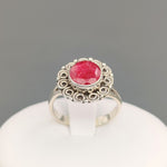 Parure in Argento 925 carati anello e orecchini con rubini da Donna vintage